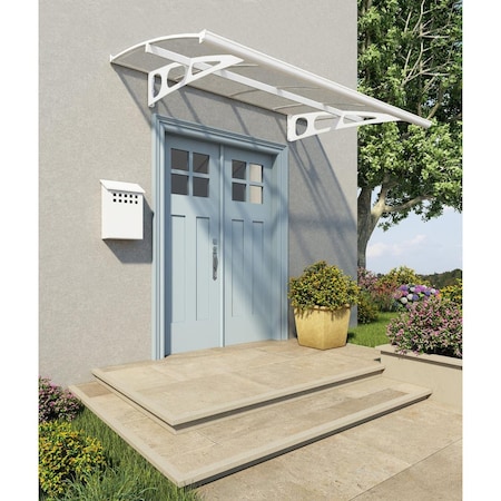 Palram-Canopia 7 x 5 ft. Bordeaux 2230 Awning Kit, White & Mist HG9561